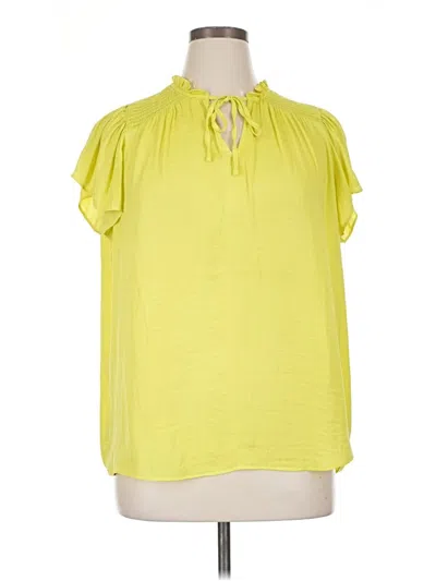 Pre-owned Maison D' Amelie Short Sleeve Blouse In Yellow