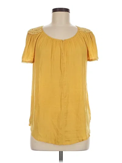 Pre-owned Maison D' Amelie Short Sleeve Blouse In Yellow