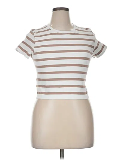 Pre-owned Maison D' Amelie Short Sleeve Turtleneck In Brown