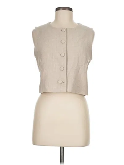 Pre-owned Maison D' Amelie Sleeveless Button Down Shirt In Tan