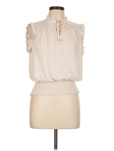 Pre-owned Maison D' Amelie Tank Top Ivory Halter Neckline Tops In White