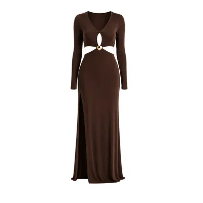 Maison De Gala Women's Brown Celeste Mocha Maxi Dress