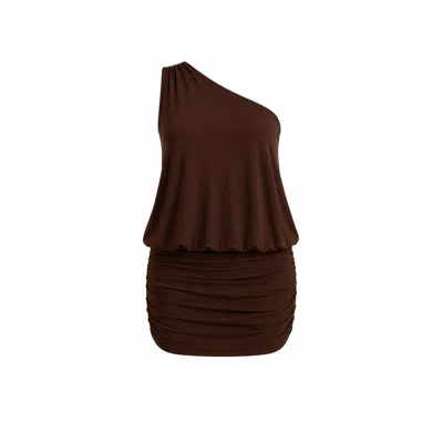 Maison De Gala Women's Brown Elara Mocha Mini Dress