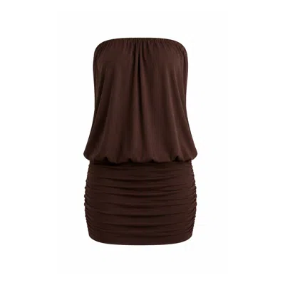 Maison De Gala Women's Brown Luna Mocha Mini Dress