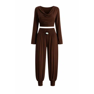 Maison De Gala Women's Brown Valerie Mocha Drape Set