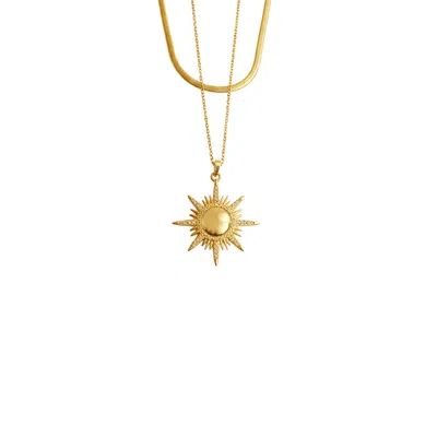Maison De Gala Women's Golden Sunburst Pendant Necklace