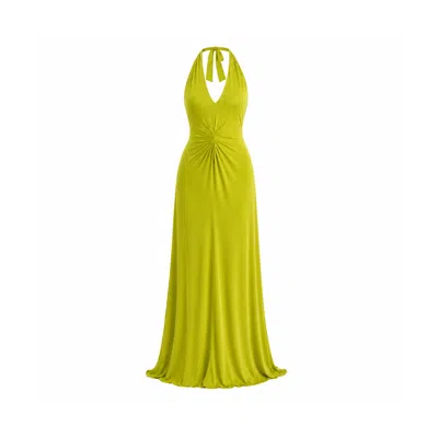 Maison De Gala Women's Green Sienna Lime Halter Dress