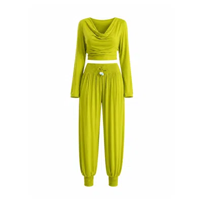 Maison De Gala Women's Green Valerie Lime Drape Set