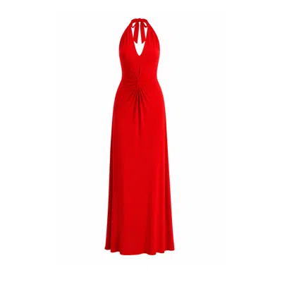 Maison De Gala Women's Red Scarlett Crimson Halter Dress