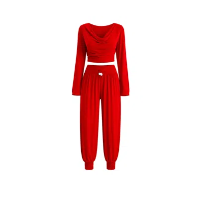 Maison De Gala Women's Red Valerie Scarlet Drape Set
