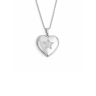 Maison De Gala Women's Silver Heart Star Pendant Necklace