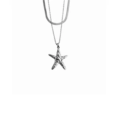 Maison De Gala Women's Silver Starfish Pendant Necklace