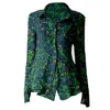 Maison De Hoe Women's Green Verdant Botanical Floral Layered Shirt In Green