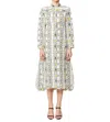 Maison De Papillon Annalise Khadi Cotton Shirt Dress In Spheres In White