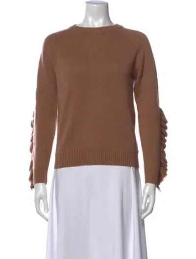 Pre-owned Maison De Papillon Cashmere Crew Neck Sweater In Brown