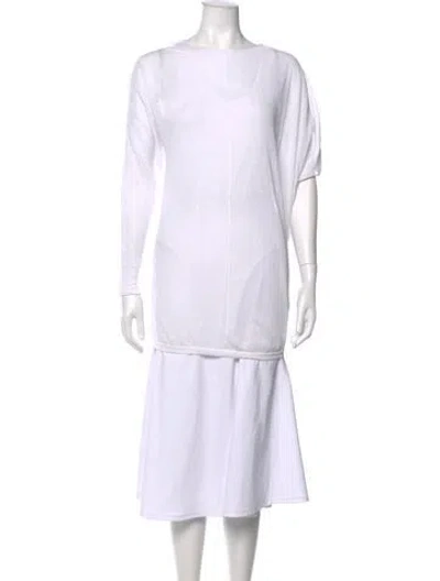Pre-owned Maison De Papillon Crew Neck Sweater In White