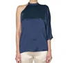 Maison De Papillon Linda One Shoulder Top In Azure In Blue
