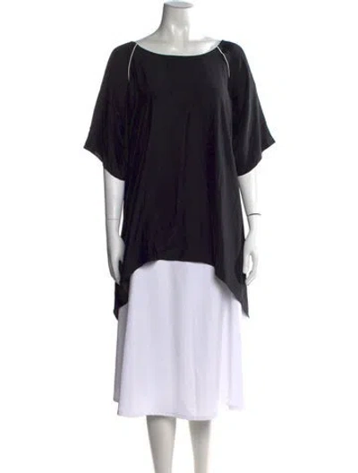 Pre-owned Maison De Papillon Silk Scoop Neck Top W/ Tags In Black