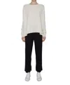 Maison De Papillon Una Cashmere Crewneck Sweater In Creme In Beige