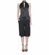 Maison De Papillon Vonne Silk Ruffled Blouse In Noir In Grey