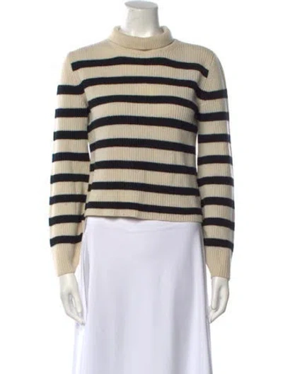Pre-owned Maison De Papillon Wool Striped Sweater In Neutral