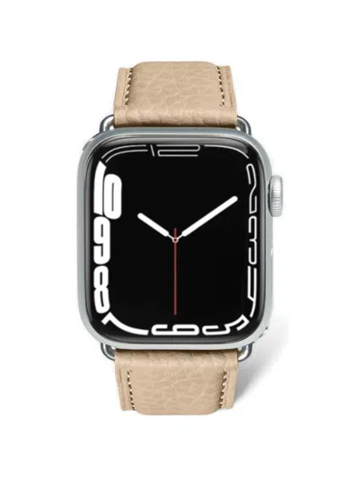 Maison De Sabre Apple Watch Leather Dritan Clasp Watch Band In Black