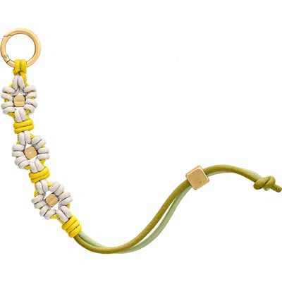 Maison De Sabre Maison De Sabré Bloom Edition Leather Wristlet Charm In Foam Daisy