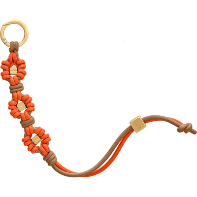 Maison De Sabre Maison De Sabré Bloom Edition Leather Wristlet Charm In Manhattan Sandstone