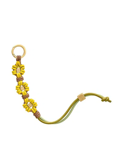 Maison De Sabre Bloom Edition Leather Wristlet Charm In Purple