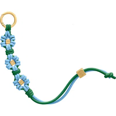 Maison De Sabre Maison De Sabré Bloom Edition Leather Wristlet Charm In Sky Emerald