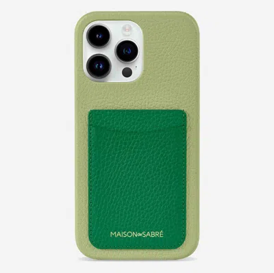 Maison De Sabre Card Phone Case In Emerald Pistachio