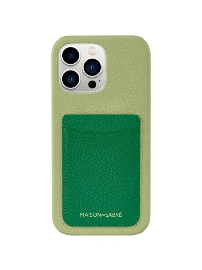 Maison De Sabre Card Phone Case Iphone 13 Pro Max In Emerald Pistachio