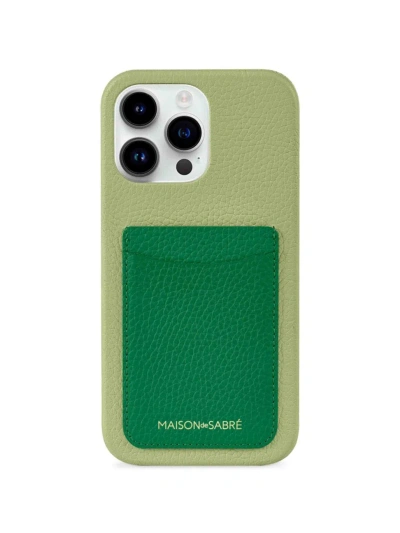 Maison De Sabre Card Phone Case Iphone 14 Pro Max In Emerald Pistachio