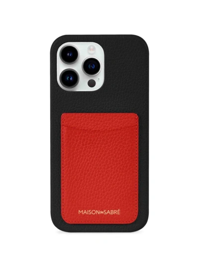 Maison De Sabre Card Phone Case Iphone 14 Pro Max In Pomegranate Caviar
