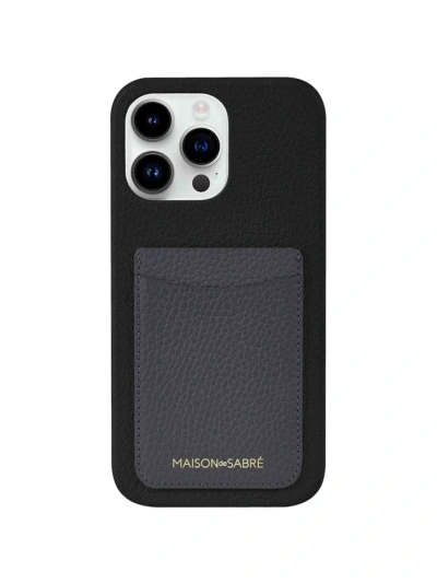 Maison De Sabre Card Phone Case Iphone 15 Pro Max In Graphite Caviar