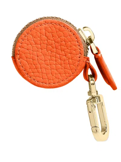 Maison De Sabre Dual-tone Embossed Leather Airtag Case In Orange