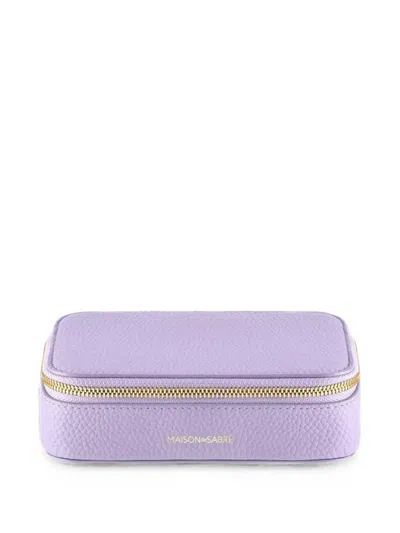 Maison De Sabre Full-grain Leather Jewellery Case In Yellow
