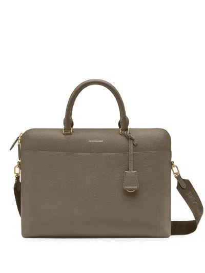 Maison De Sabre Full-grain Leather Laptop Bag In Pink
