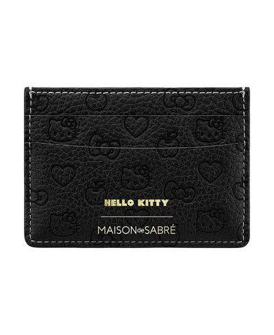 Maison De Sabre Hello Kitty Leather Card Holder In Black