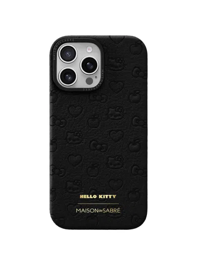 Maison De Sabre Hello Kitty Leather Phone Case (iphone 16 Pro) In Black