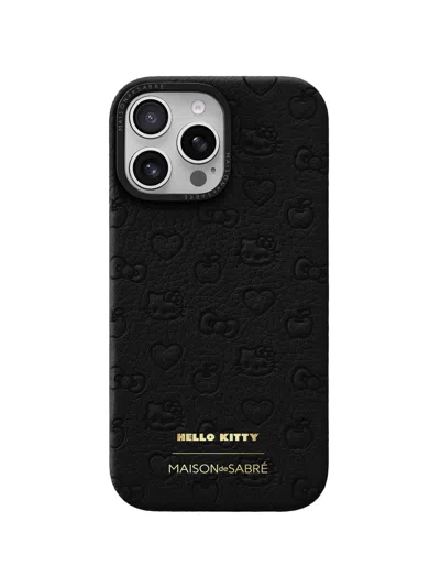 Maison De Sabre Hello Kitty Leather Phone Case (iphone 16 Pro Max) In Black