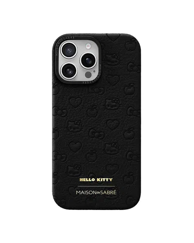Maison De Sabre Hello Kitty Leather Phone Case (iphone 16 Pro Max) In Black