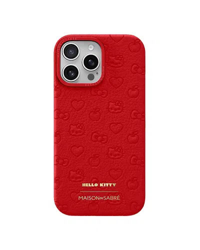 Maison De Sabre Hello Kitty Leather Phone Case (iphone 16 Pro Max) In Red
