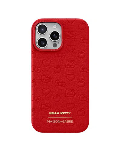 Maison De Sabre Hello Kitty Leather Phone Case (iphone 16 Pro) In Red