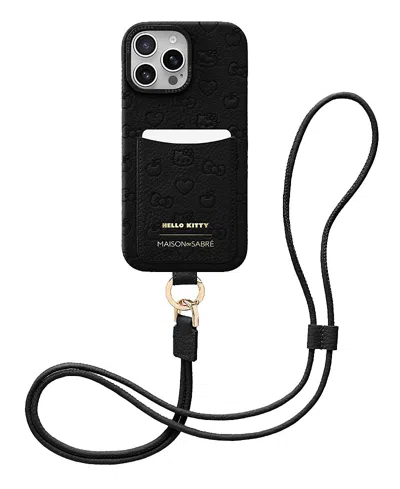 Maison De Sabre Hello Kitty Sling Phone Case (iphone 16 Pro Max) In Black Caviar