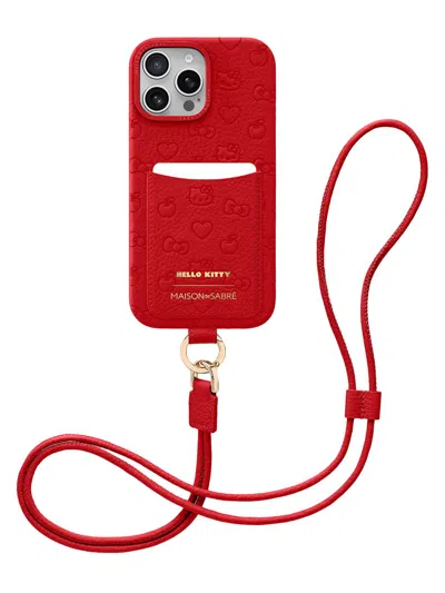Maison De Sabre Hello Kitty Sling Phone Case (iphone 16 Pro Max) In Pomegranate Red