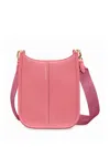 Maison De Sabre Jacquard Strap Leather Crossbody Bag In Pink