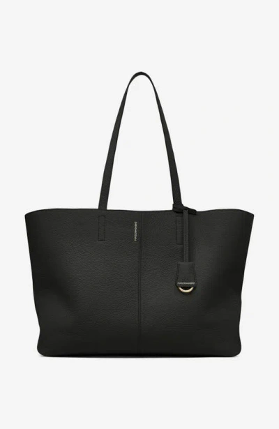 Maison De Sabre Large Leather Snap Soft Tote In Rouge Noir