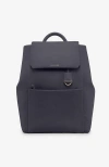 Maison De Sabre Flap Leather Soft Backpack In Graphite Grey