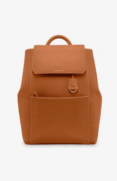Maison De Sabre Large Leather Soft Backpack In Pecan Brown